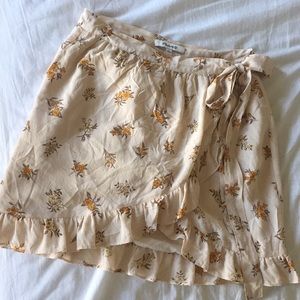 Madewell Floral Silk Wrap Skirt